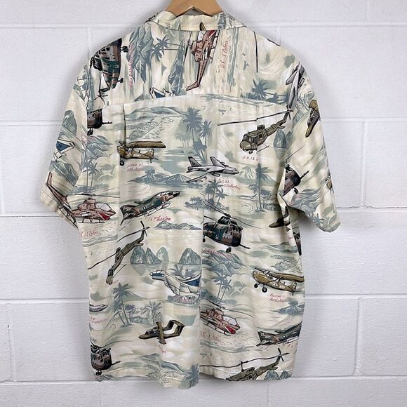 Kalaheo men’s Hawaiian button down short sleeve shirt aircraft military size XL - Picture 5 of 6